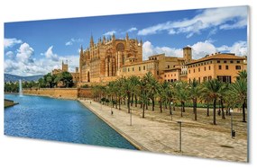 Quadro in vetro Spagna cattedrale gotica delle palme 100x50 cm