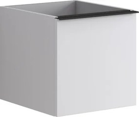 Cassettiera Pixel con 1 cassetto frontale Plain laccato opaco bianco e maniglia alluminio nero opaco L.40 H.40 P.45,5 cm.