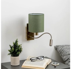 Brilagi - Applique a LED NUBILA 1xE27/25W/230V + LED/3W ottone/verde