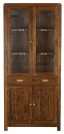 Stand Espositore DKD Home Decor 85 x 42 x 190 cm Cristallo Dorato Marrone Acacia