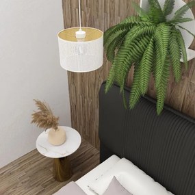 Lampadario a sospensione con filo LOFT SHADE 1xE27/60W/230V diametro 25 cm bianco/oro