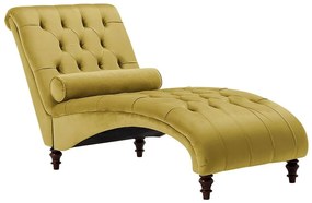 Chaise longue in velluto color giallo mostarda MURET Beliani