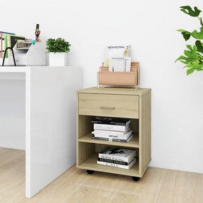 Mobiletto Con Ruote Rovere Sonoma 46x36x59 Cm Legno Multistrato /