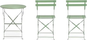 Set da pranzo da giardino color salvia in acciaio per 2 persone Austin – Bizzotto