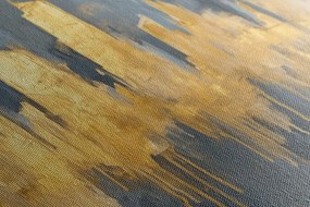 Stampa su tela – Pittura a olio astratta dorata