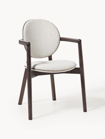 Sedia in legno con rivestimento bouclé Maia