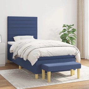 Giroletto A Molle Con Materasso Blu 100x200 Cm İn Tessuto /