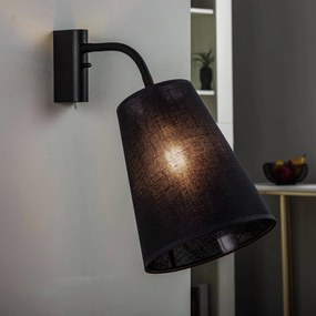 Applique da parete Flex Shade Nowodvorski Lighting, dimmerabile, Nero, Soggiorno / Sala da pranzo, Tessuto / Stoffa / Seta, Applique