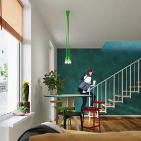 Lampadario su filo DIEGO 3xE27/60W/230V verde