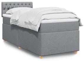Giroletto A Molle Con Materasso Grigio Chiaro100x200 Cm Tessuto /