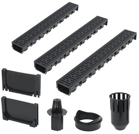Canalette Di Drenaggio 3 Pz Plastica 3 M /