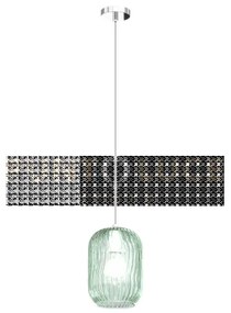 Sospensione cromo 1 luce vetro verde 1181cr-s1-ve