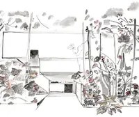 Isidore Leroy Carta da parati panoramica Casa Tropical - Gris