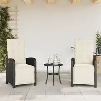 Sedie da Giardino Reclinabili 2 pz con Poggiapiedi Polyrattancod mxl 86940