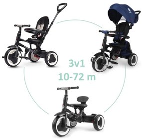 QPlay - Triciclo 3 in 1 per bambini RITO EVA PLUS blu