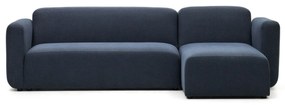 Kave Home - Divano modulare Neom 3 posti chaise longue destra/sinistra blu 263 cm