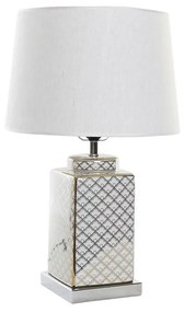 Lampada da tavolo DKD Home Decor Mosaico Porcellana Dorato Poliestere Bianco 220 V 60 W (35 x 35 x 57 cm) (35 cm)