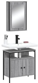 Set Mobili Da Bagno 2 Pz Grigio Sonoma İn Legno Multistrato /