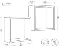 Mensole a cubo da parete Set di 2 pz componibile colore Ciliegio mod. Q-bis