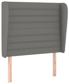 Testiera ad orecchio grigio scuro 83x23x118/128 cm in tessuto