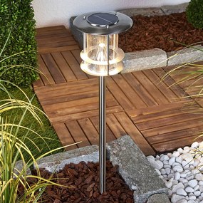 Lindby Sumaya - lampada LED solare in acciaio inossidabile