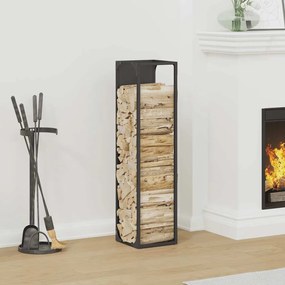 Rastrelliera Per Legna Da Ardere Nera 25x25x100 Cm /