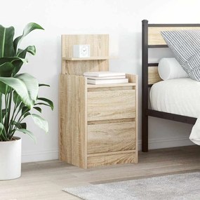 Comodino Con 2 Cassetti Rovere Sonoma 38x34x80 Cm /