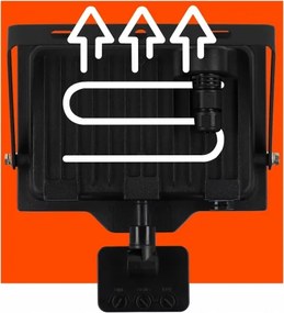 Proiettore da esterno LED con sensore, 50W, 230V, 4500K, IP65, nero