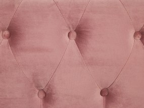 Poltrona in velluto rosa CHESTERFIELD Beliani