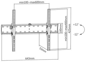 MK FLORIA MKF-23DN640 - Porta TV pieghevole a parete 80" nero