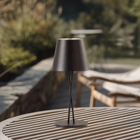 Lindby Lampada da tavolo ricaricabile a LED Janea CROSS, nero, metallo