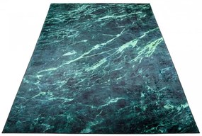 Tappeto moderno verde con motivo a marmo Larghezza: 80 cm | Lunghezza: 200 cm