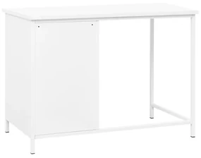 Scrivania industriale con cassetti bianca 105x52x75 cm acciaio