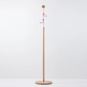 Appendino in legno massiccio di quercia con dettaglio rosa Hook - Gazzda