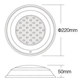 Lampada LED da parete per Piscine 15W RGB+CCT 12V AC/DC - LoRa 433MHz Colore RGB