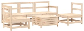 Set divani da giardino 6 pz in legno massello di pino