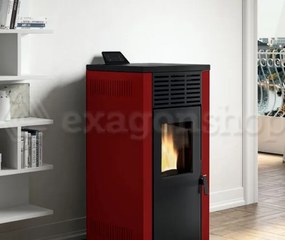 Royal Jada 12 Stufa A Pellet Ad Aria 12 Kw Serbatoio 27 Kg 50x63x117 Cm In Acciaio Rosso