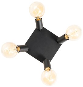 Faretto moderno nero quadrato 4 luci - Facil