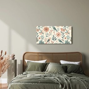 Quadro su tela – Uccelli nella natura fiorita