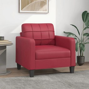 Poltrona Rosso Vino 60 Cm İn Similpelle /