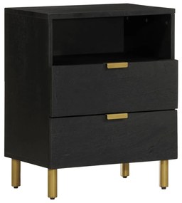Comodino Nero 50x33x62 Cm İn Legno Multistrato /