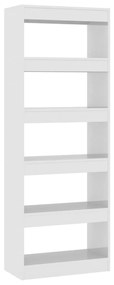 Libreria/divisorio bianco lucido 60x30x166 cm in truciolato