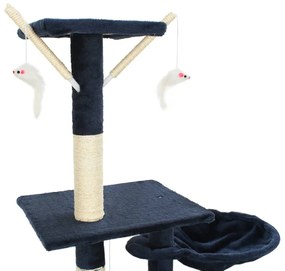 Albero per gatti con tiragraffi in sisal 230-250 cm blu