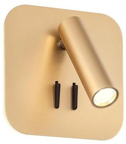 Redo 01-2977 - Applique LED QUDA LED/6W/230V + LED/3W CRI 90 USB dorata