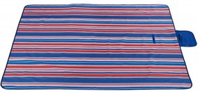 Coperta da picnic con motivo a righe blu-rosso 200 x 145 cm