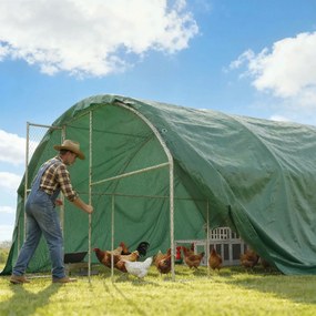 Telo Impermeabile 6x8 m con 28 Occhielli per Fissaggio in PE Resistente agli Strappi da 90 GSM Verde...