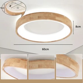 Brilagi-LED Plafoniera FALCON WOOD LED/40W/230V 3000/4000/6000K 60 cm legno