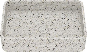 Lavabo da appoggio IDRO BRIC rettangolare in pietra L 50 x H 12 x P 32.5 cm beige piletta inclusa