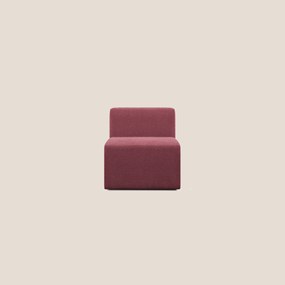 Nettuno modulo poltrona centrale in morbido tessuto bouclè T07 rosso