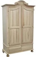 armadio classico 2 porte 2 cassetti legno grezzo 122x60x204 - Mobili 2G